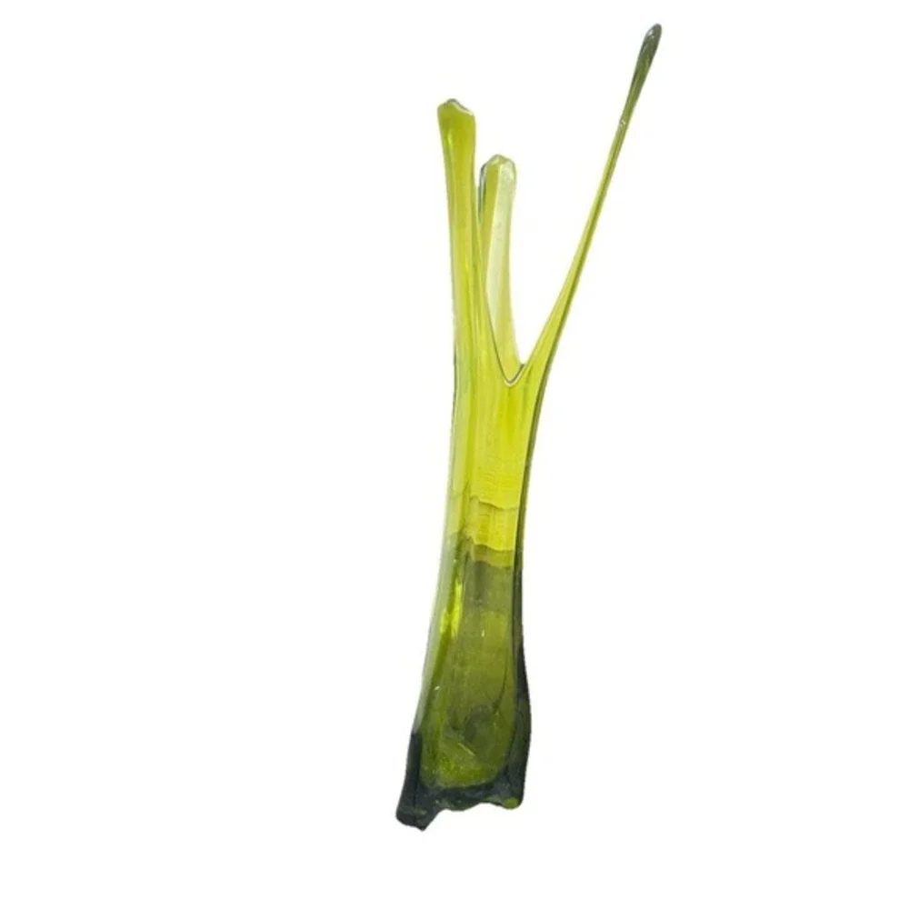 Vintage Viking Green Glass Swung Vase  27